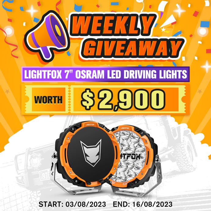 The 16th Weekly Giveaway & Winner - LIGHTFOX 7" Osram LED Driving Lights