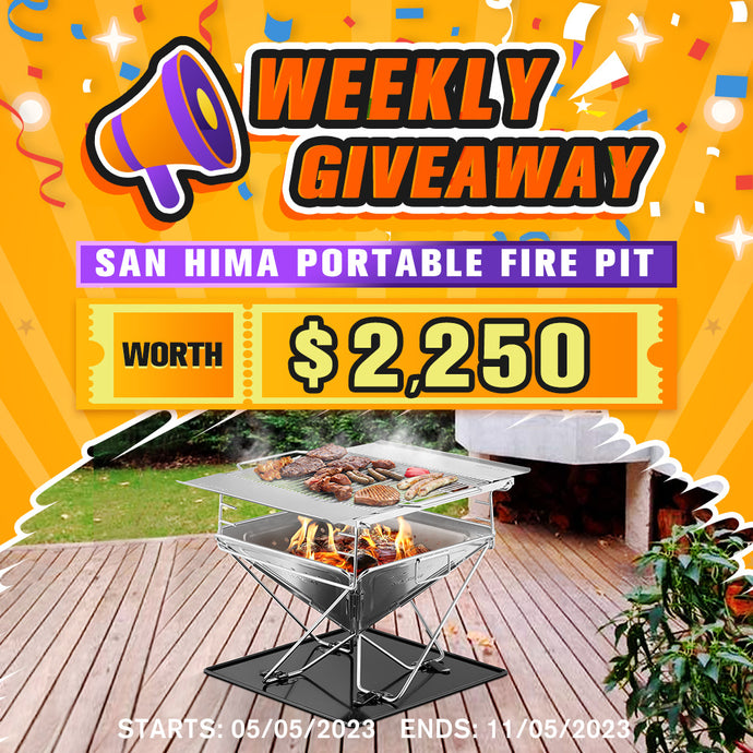 The 11st Weekly Giveaway & Winner - SAN HIMA Portable Fire Pit