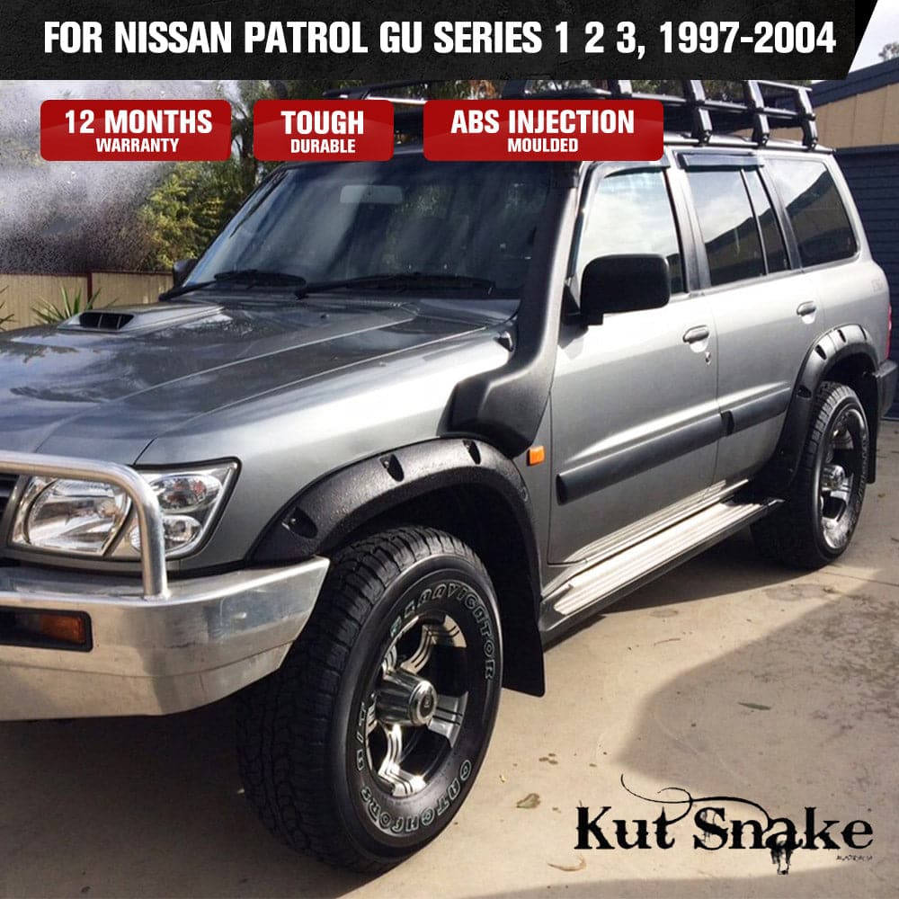 Kut Snake Flares for Nissan Patrol GU Series 1 2 3, 1997-2004 Full Set 4 ABS